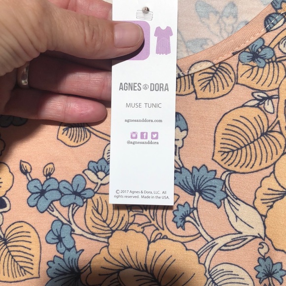 Agnes & Dora muse tunic top peach & blue - Picture 6 of 7